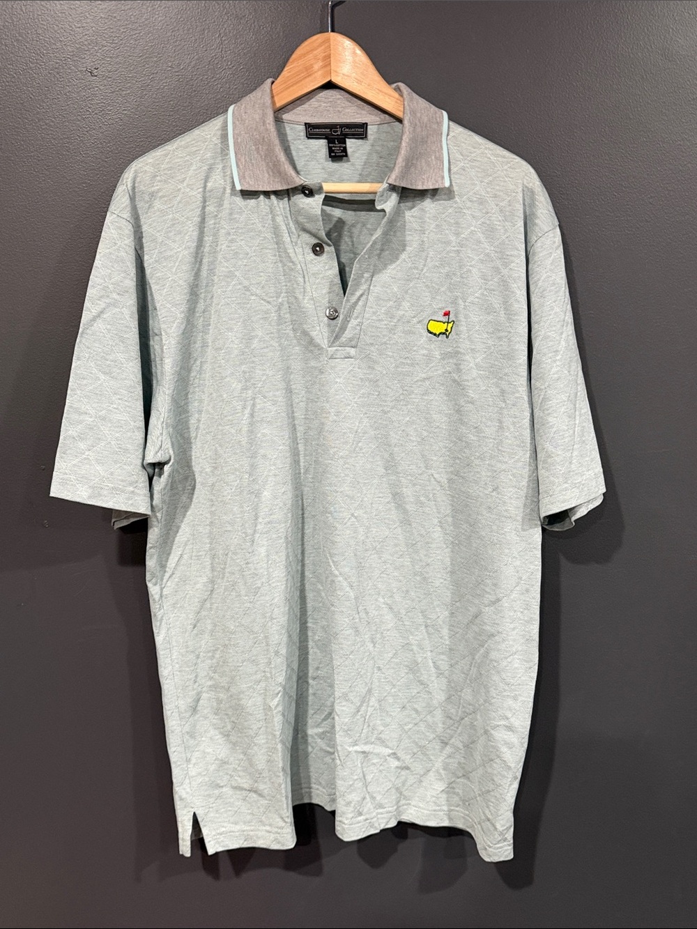 Masters Clubhouse Collection Embroidered Logo Polo Shirt - Light Sage L